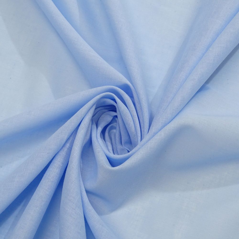 Tecido Cambraia Voil de Algodão Italiana, Cor Azul Celeste Claro, Pantone: 14-4317 TCX Cool Blue 