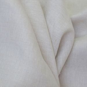 Tecido Cambraia de Linho Puro Premium, Cor Natural Cru, Pantone: 11-1001 White Alyssum 