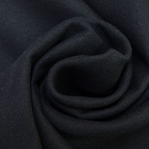 Tecido Alfaiataria Lã Batida Premium,  Cor Preta, Pantone: Black 