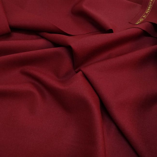 Tecido Lã Pura Classic Twill Premium Flanel Tinto  - Cor Vermelho Queimado 