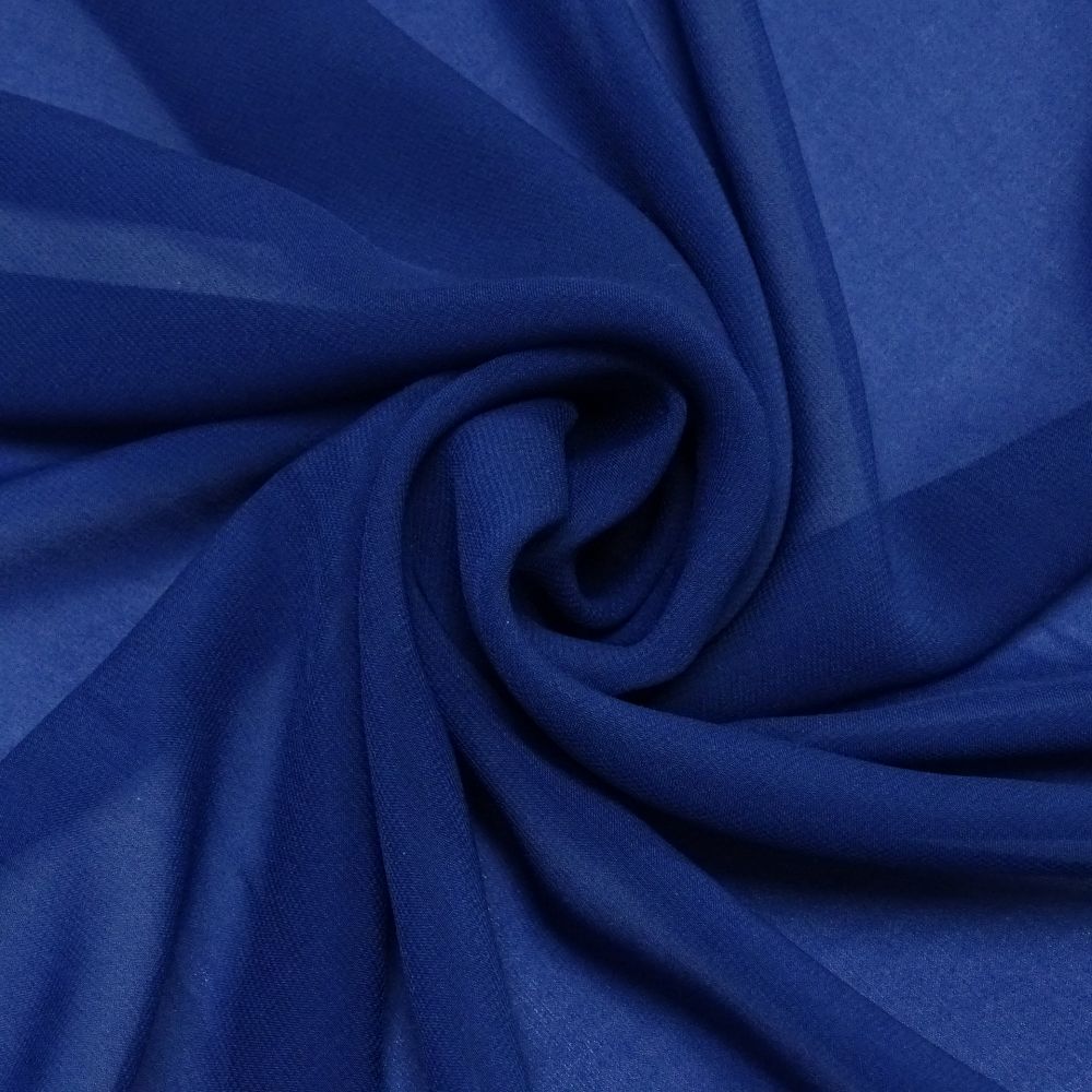 Tecido Mousseline Sanjan Cor Azul Marinho Claro, Pantone: 19-4034TCX Sailor Blue  