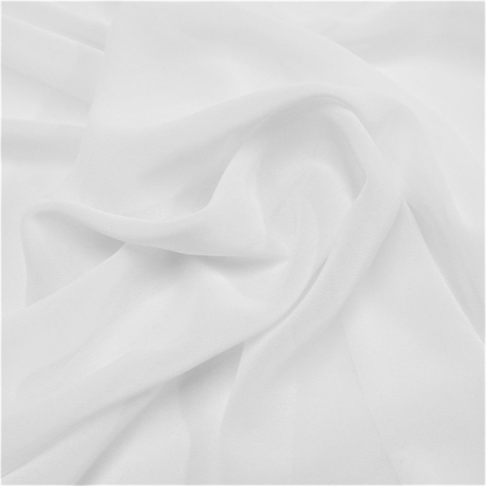 Tecido Mousseline Sanjan Toque De Seda Cor Branca, Pantone: White 