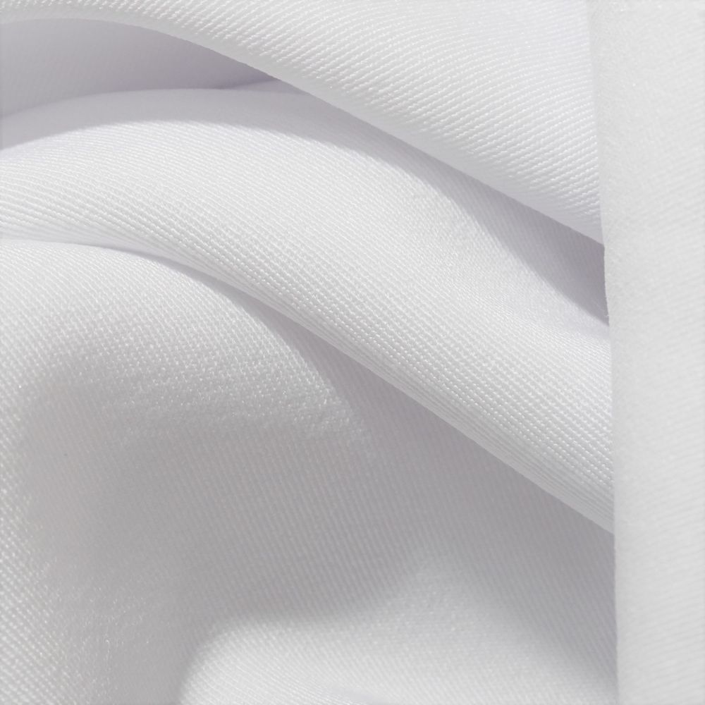 Tecido Alfaitaria Gabardine Premium Bi Elastic, Cor Branco, Pantone: White