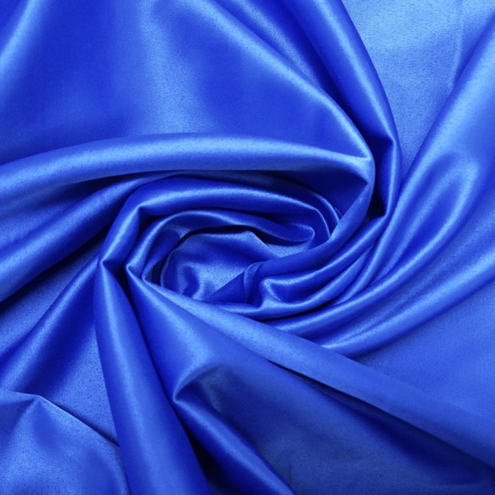 Tecido Cetim Light Gloss Span Toque De Seda Premium, Cor Azul Perolizado, Pantone: 19-4150 TCX Princess Blue 