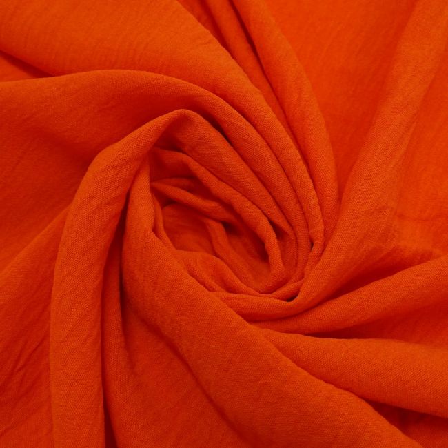 Tecido Crepe Duna Air Flow Tinto, Cor Laranja Vibrante ,Pantone: 17-1461 TCX Orangeade