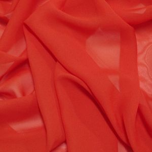 Tecido Crepe Chiffon Cor Laranja Queimado Terracota, Pantone:  18-1445 TPX Spicy Orange 