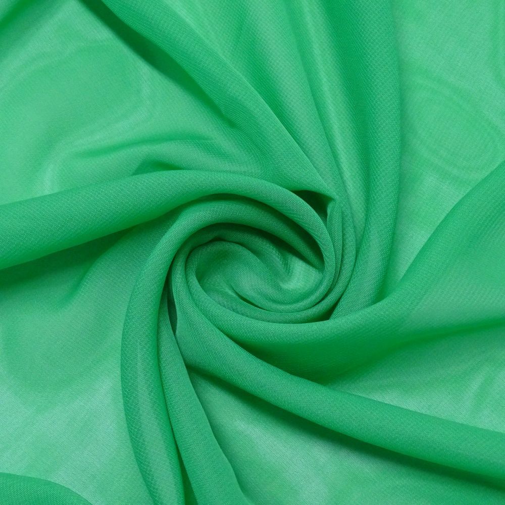 Tecido Crepe Chiffon Cor Verde Cítrico, Pantone: 15-6340 TCX Irish Green