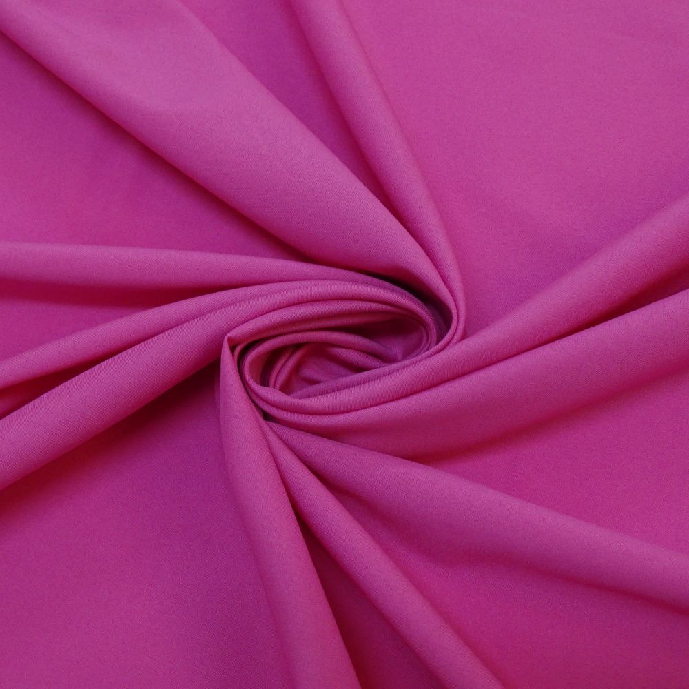 Tecido Crepe Aya Span Seda Pluma Cor Rosa Pink, Pantone: 17-2036 TCX Magenta