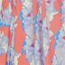 Tecido Crepe Span, Toque de Pêssego, Estampa Digital Floral Azul Serenity Detalhes em Coral Queimado