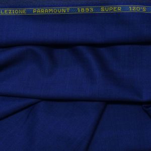 Tecido Lã Fria Pura, Twill Premium Super 120, Prunel Leve Flanel Tinto, Cor Azul Clássico 