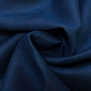 Tecido Linho Puro Pesado, Cor Azul Marinho, Pantone: 19-3933TCX Medieval Blue     