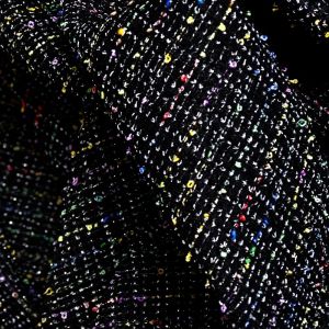 Tecido Tweed De Malha Spandex Lãnzinha Lurex Com Fios Coloridos 