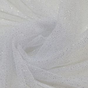 Tecido Microtule De Glitter Cor Branca 