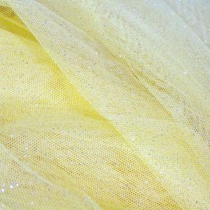 Tecido Microtule De Glitter Cor Amarelo Claro, Pantone: 11-0620 TCX Elfin Yellow