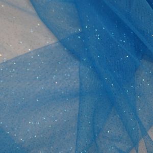 Tecido Microtule De Glitter Cor Azul Piscina, Pantone: 16-4427 TCX Horizon Blue 
