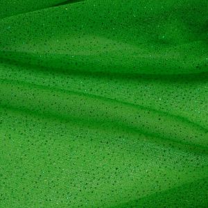 Tecido Microtule De Glitter Cor Verde Folha Claro 