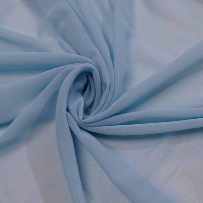 Tecido Mousseline Dior Toque De Seda, Cor Azul Celeste Tom Pastel, Pantone: 13-4411 TCX Crystal Blue