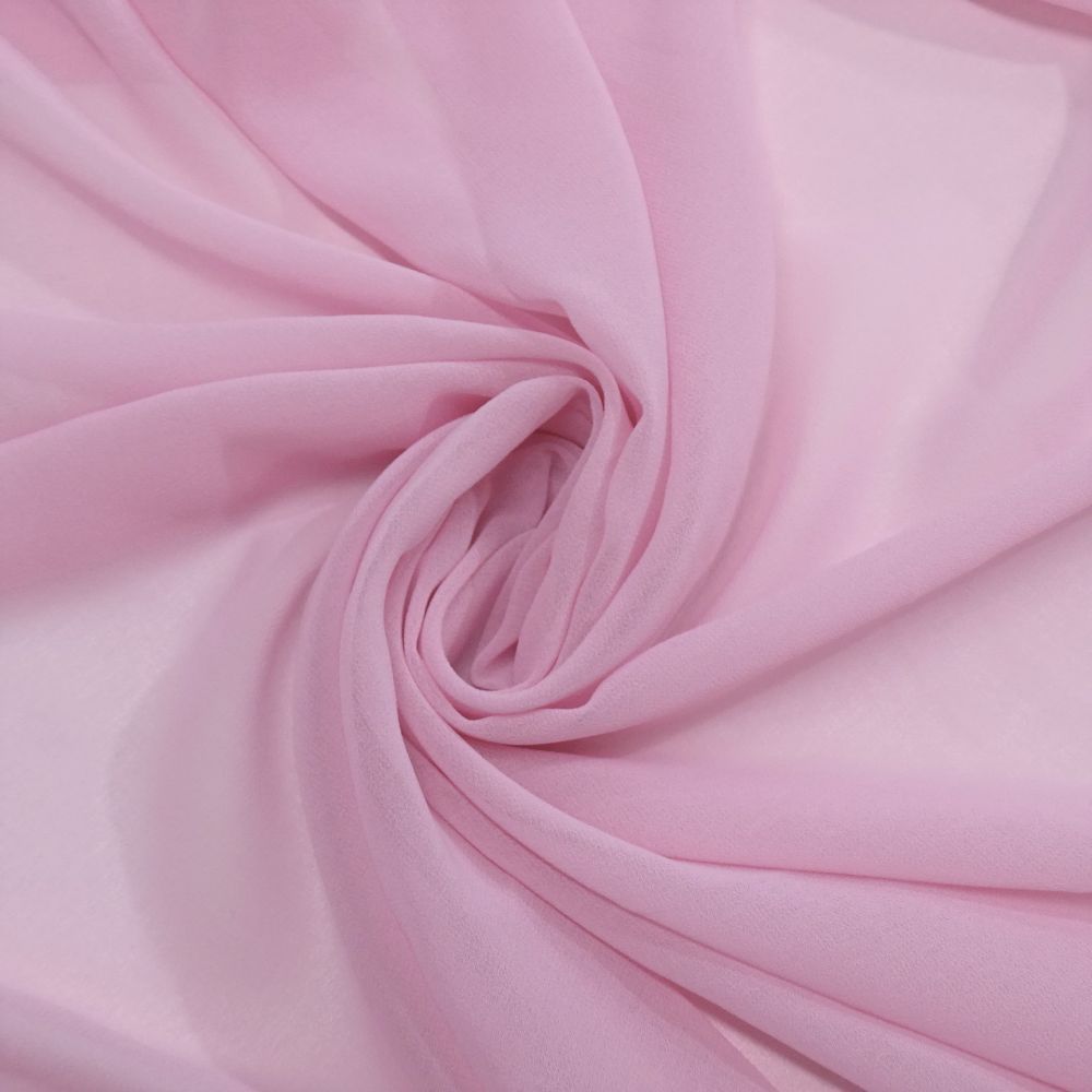 Tecido Mousseline Dior Toque De Seda, Cor Rosa Bailarina, Pantone: 12-2906TCX Barely Pink 
