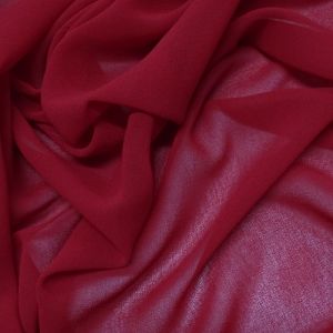 Tecido Mousseline Dior Toque De Seda, Cor Vermelho Queimado, Pantone: 18-1663 TCX Chinese Red 