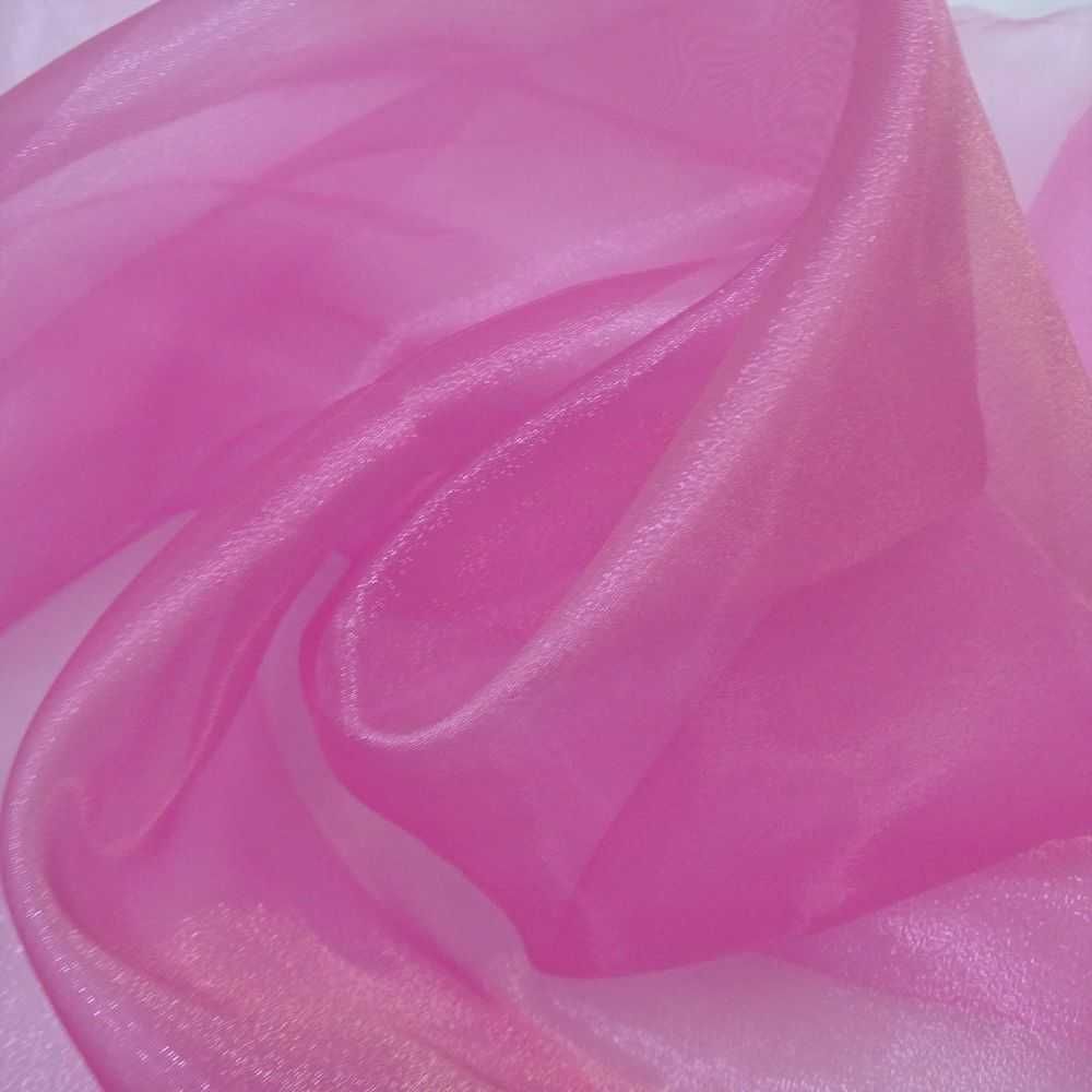 Tecido Organza Cristal Cor de Rosa 