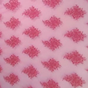 Tecido Renda Tule Bordado Pink 