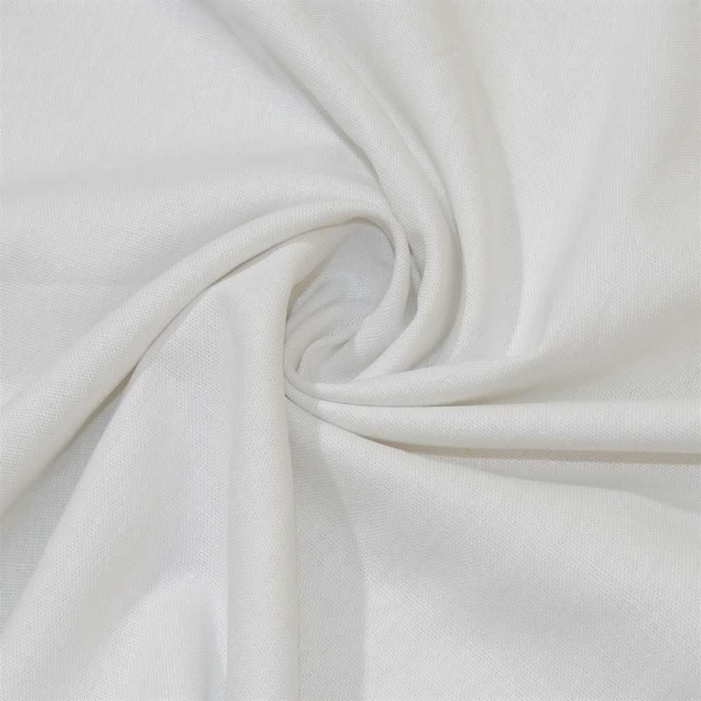 Tecido Viscolinho Branco Fibras Naturais de Viscose e Linho Cor Branca  , Pantone: White  