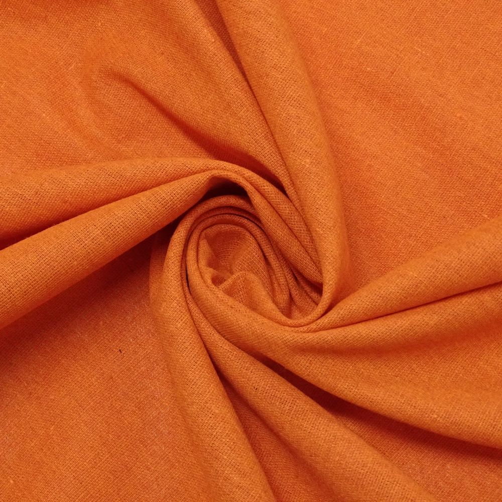Tecido Viscolinho, Fibras de Linho Com Viscose, Cor Laranja Neon, Pantone: 15-1360 TN Shocking Orange 