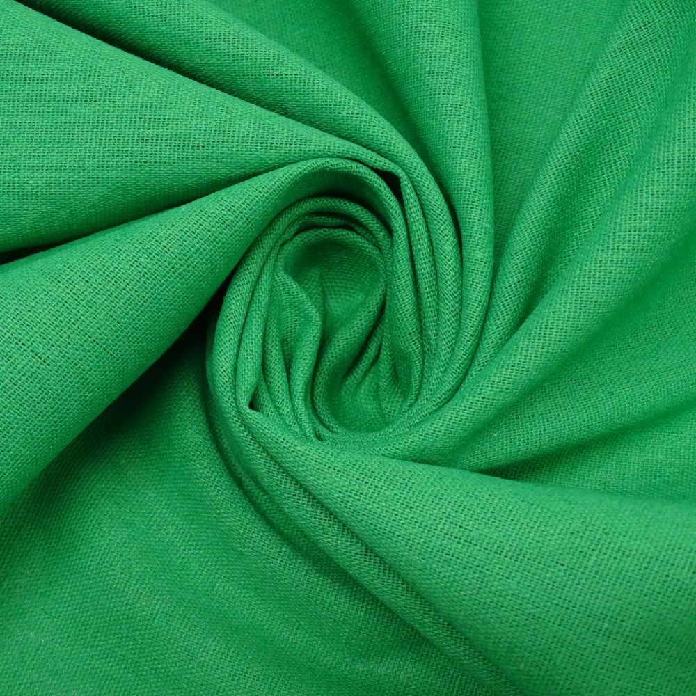 Tecido Viscolinho, Fibras de Linho Com Viscose, Cor Verde Folha, Pantone: 16-6340 Classic Green 