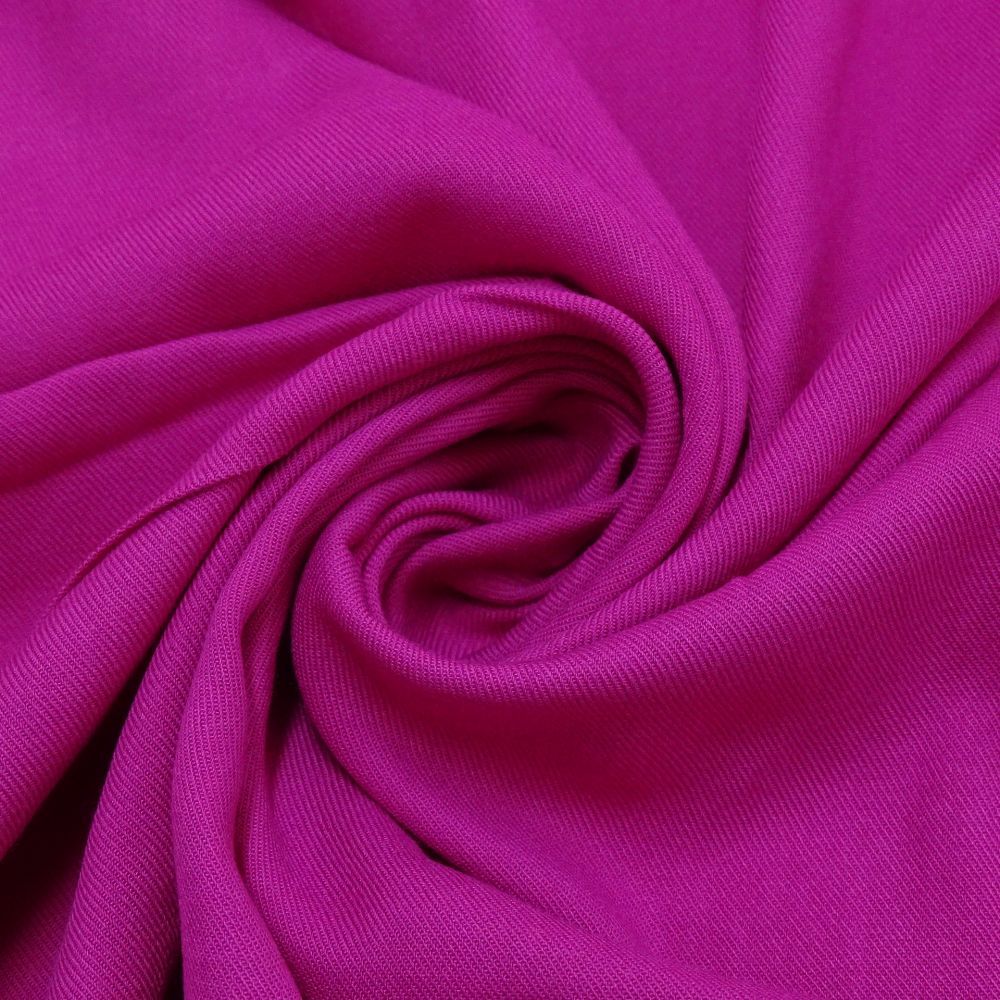 Tecido Viscose Sarjada Pesada Cor Fúcsia Pink, Pantone: 17-2624