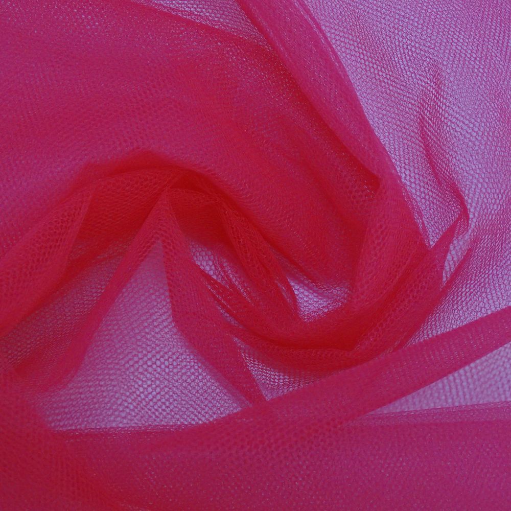 Tecido Tule Comum 2,40M Largura, Cor Rosa Neon Queimado  